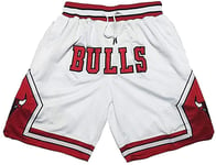 Bulls Short de basket rétro pour homme avec broderie Taille XL