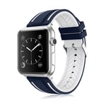 Apple Watch Series 3 Series 2 Series 1 38mm silikon armbandsrem träningsklocka - Blå och vit