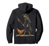 Baba Yaga Russian Folklore Chicken Cabin Design Pullover Hoodie