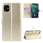 Crazy Horse Wallet etui til iPhone 12/12 Pro - Guld