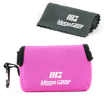 MegaGear ''Ultra Light'' Neoprene Camera Case Bag with Carabiner for Samsung WB350F Digital Camera (Hot Pink)