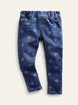 Mini Boden Kids' Adventure-Flex Denim Leggings, Mid Vintage Heart