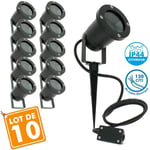 Arum Lighting - Lot de 10 Spots Extérieurs à Piquet pour led GU10 Éclairage de Jardin