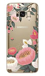 NOVAGO Compatible avec Samsung Galaxy S8 Coque en Gel Transparent Souple et Solide incassable avec Impression - Grosse Fleur