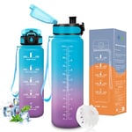 Vikaster Gourde de Sport, Gourde 1l, sans BPA, Étanche & Réutilisable, Convient pour la Gym, Yoga, Camping, Sport, Gourde Randonnée