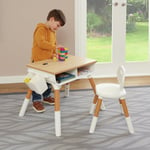 Liberty House Toys Kids Adjustable Desk and Chair Set -Wood White