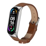 BDIG Bracelet pour Xiaomi Mi Band 6 Bracelet Mi Band 5 Cuir, Ajustable en Cuir Watch Bracelet Fitness Bande de Remplacement pour MiBand 4/Mi Band 3