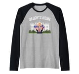 Daddy's Home White House American Flag Donald Trump 2024 Raglan Baseball Tee