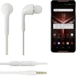 Headphones for Asus ROG Phone 2 headset in ear plug white