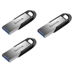 3PCS Clé USB SANDISK Ultra Flair 256 Go - USB 3.0 vitesses allant jusqu'à 150 Mo/s Protection par mot de passe