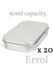 20 x Empty Tins.  Hinged Lid. Altoid Size 3¾" x 2⅜" x ⅞" (96mm x 60mm x 21mm)