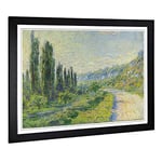 Big Box Art Framed Print of Claude Monet Lane in The Country Design | Wall Art Picture | Home Decor for Kitchen, Living Room, Bedroom, Hallway, Black, A2 / 24.5x18 Inch / 62x45cm