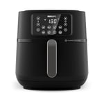 Philips 5000 Series Airfryer XXL - Connecté - 16 fonctions de cuisson, format XXL de 7,2L/1,4kg, technologie RapidAir, -90% de matières grasses, écran tactile, facile à nettoyer, noir (HD9285/90)