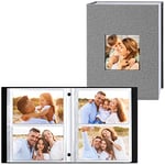 Lanpn Album Photo 10x15 200 Pochette 2 Paquets, Lin Tissu Album pour Horizontal Photos (Gris)