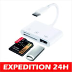 USB C Lecteur de Carte SD, Adaptateur Lecteur Carte SD USB C vers Micro SD, USB OTG Mémoire Externes pour Micro SDXC,Micro SDHC,SDX