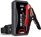 NEXPOW Car Jump Starter,Car Battery Jump Starter Pack 1500A Peak Q10S for Up to 7.0L Gas and 5.5L Diesel Engine12V Auto Battery Booster,Jumper Cables,Portable Lithium Jump Box with LED Light/USB QC3.0