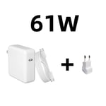 118W PD USB-C ordinateurs portables adaptateur secteur type-c chargeur rapide pour MacBook Pro barre tactile - Type 61W-EU