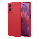 TAUYN Coque pour Motorola Moto G24/E14/G04s/G04, Très Mince Doux Liquide Silicone Housse, TPU Silicone Antichoc Protection Etui, Rouge