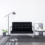 vidaXL 2-personers sofa med armlæn krom og fløjl sort