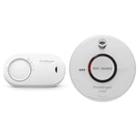 FireAngel FA3820 10 Year Sealed Battery Alarm Carbon Monoxide, Clear & ST-750T Thermoptek Smoke Alarm