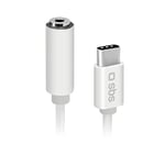 SBS Adaptateur Audio Jack Femelle 3,5 mm vers USB-C mâle, connecteurs en métal, pour Smartphone, Casque, stéréo Hi-FI, Haut-Parleur et écouteurs, câble Long de 9 cm pour Musique et appels