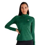 New Balance Athletics Heat Grid Half Zip Women Night Watch Green Heather-NEE XL - Fri frakt