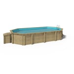 Piscine de jardin en bois - 8,57x4,57 x H.1,45 m - avec filtration et coffre de filtration