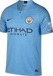 Nike Men Manchester City Stadium Home Short Sleeve Top - Field Blue/Midnight Navy, Medium