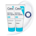 CeraVe - SA Crème Anti-Rugosités - Exfolie, Adoucit & Lisse les Rugosités - Acide Salicylique + Urée + 3 Céramides Essentiels - Peau Sèche, Rugueuse, Squameuse - 2 x 177 ml