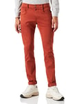 REPLAY Men's Anbass Hyperflex Colour Xlite Jeans, 746 Rust Red, 33 W/30 L