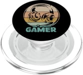 Retro Gamer Headphones Vintage Gaming Symbol Logo PopSockets PopGrip for MagSafe