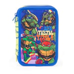 Giochi Preziosi Ninja Turtles Pencil Case 3 Compartments Official Ninja Turtles Stationery Set 3 Compartments Kids Teens Primary and Middle School Multicolor Turtles, Multicoloured, Turtles