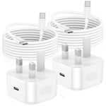 2Pack iPhone 15 16 Charger, 20W Apple USB C Charger Plug and Cable Type C 2M Lead Fast Charging for iPhone 16 Pro/16 Pro Max/15 Pro/15 Plus/iPad Pro Air 5th/4th, iPad 10th Mini 6th