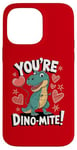 Coque pour iPhone 14 Pro Max Costume de dinosaure T-Rex pour la Saint-Valentin