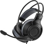 Atlas Casque Gaming pour PS4/PS5/Xbox One/Xbox Series XS/PC/Mobile, Casque Filaire avec Microphone Pliable, Haut-parleurs de 50mm, Cable de 3.5mm - Noir, Adaptateur PC Inclus