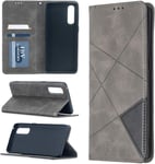 Oppox2 Trouver Neo Reno 3 Pro Rhombus Texture Horizontale Magnétique Étui En Cuir Flip Avec Support Et Carte Machines À Sous Color : Grey