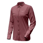 Salewa Puez Dry M L/S Shirt Women's Shirt, Womens, PUEZ Minicheck Dry W L/S SRT, Rose Brown