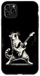 Coque pour iPhone 11 Pro Max Guitare chat à bascule jouant hilarant Kitty Cat Guitarist