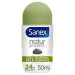 Sanex Natur Protect Déodorant Homme ou Femme Déodorant Roll-On Cuir Normal 50 ml
