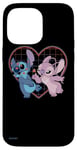 Coque pour iPhone 14 Pro Max Disney Lilo et Stitch Angel Heart Kisses