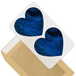 2 x Heart Stickers 10 cm - Dark Blue Black Ink Art Painting Paint #44835