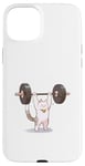 Coque pour iPhone 15 Plus Chat blanc pressant une barre