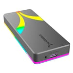 SABRENT Rocket M.2 NVMe SSD Enclosure, Ultra Fast NVMe SSD Enclosure, USB 3.2 Type C 20Gbps SATA/NVMe, Plug and Play, RGB Lights, Aluminum Case (EC-RGBG)