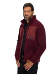 JP 1880 Hommes Grandes Tailles L-8XL Veste en Peluche Teddy Outdoor, empiècements en Nylon, col Montant Rouge vin 3XL 808990340-3XL