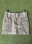 Liquid Suede Khaki Lined Mini Skirt Size 8 Vintage Still With Original Tags