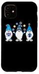 Coque pour iPhone 11 Nains de jardin Hanukkah Shalom - Chapeaux bleus