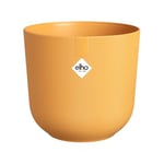 Elho Jazz Round Ø 14cm - Petit Pot de Fleurs d'Intérieur - Plastique 100% Recyclé - Structure Unique - Ø 14.2 x H 13.1 cm - Jaune/Jaune Ambré