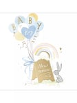 Woodmansterne Bunny Wonderful News New Baby Boy Card