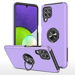 XYZNTMF compatible with Samsung A12 Case Built-in Ring Holder Shockproof Samsung Galaxy A12 Phone Case Silicone Bumper Matte Hard PC Shell Magnetic Car Mount Full Protective Skin Cover, Purple