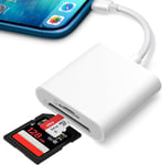 Lecteur de Carte SD pour iPhone, Adaptateur de Carte SD pour iPhone avec Double Fente pour Micro SD/SD, Adaptateur Micro SD, Adaptateur de Carte mémoire Photographie